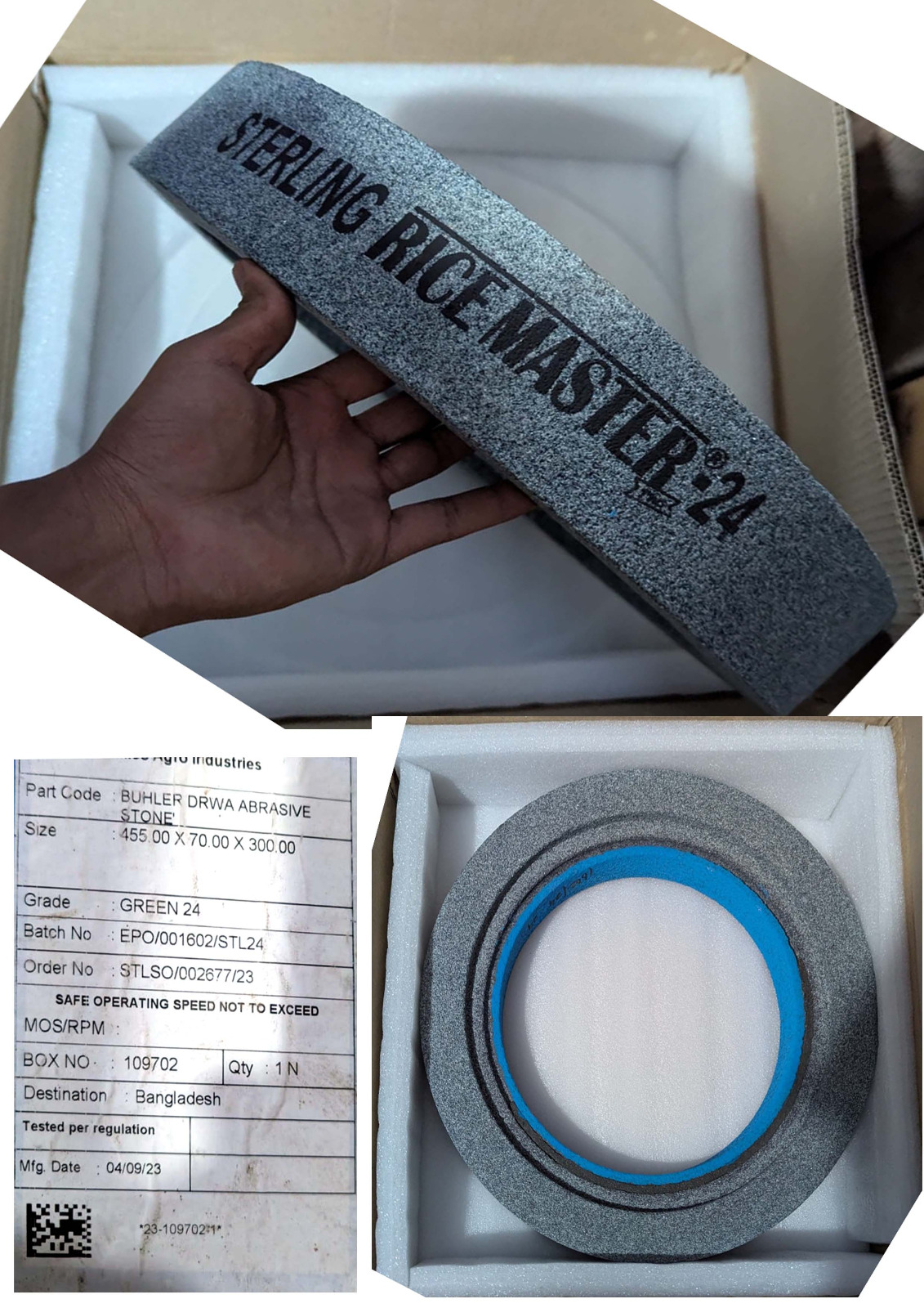 DRWA-Whitener Stone. 9 pes per set. 8 pes Plan & 1 p Tapper.PLC-2 for Buhler.